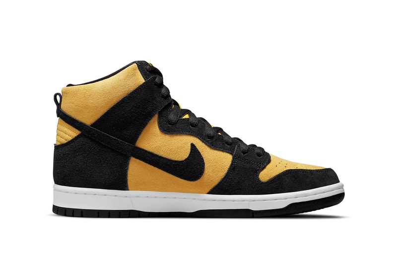 nike sb skateboarding dunk high reverse goldenrod yellow black white db1640 001 official release date info photos price store list buying guide