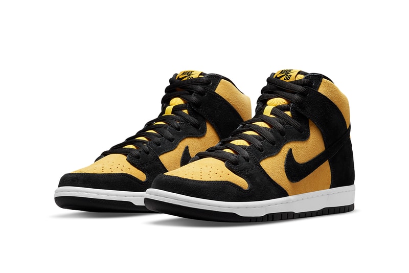 Nike SB Skateboarding Dunk High Reverse Goldenrod желтый черный белый db1640 001 официальная дата выпуска информация фотографии цены список магазинов руководство по покупке