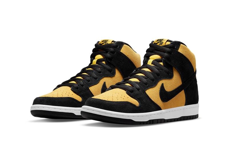 nike sb skateboarding dunk high reverse goldenrod yellow black white db1640 001 official release date info photos price store list buying guide