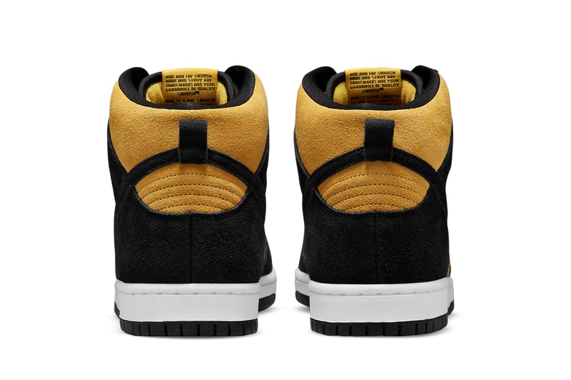nike sb skateboarding dunk high reverse goldenrod yellow black white db1640 001 official release date info photos price store list buying guide