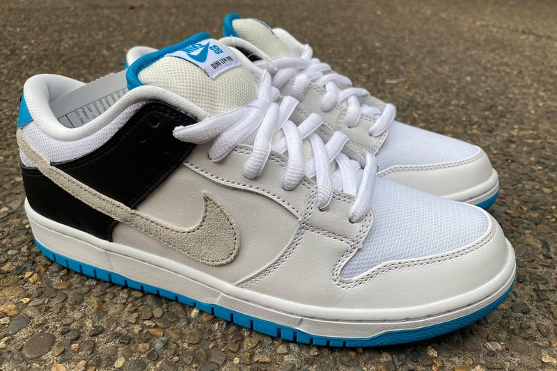 nike sb dunk low white neutral grey black laser blue release date info store list buying guide photos price 
