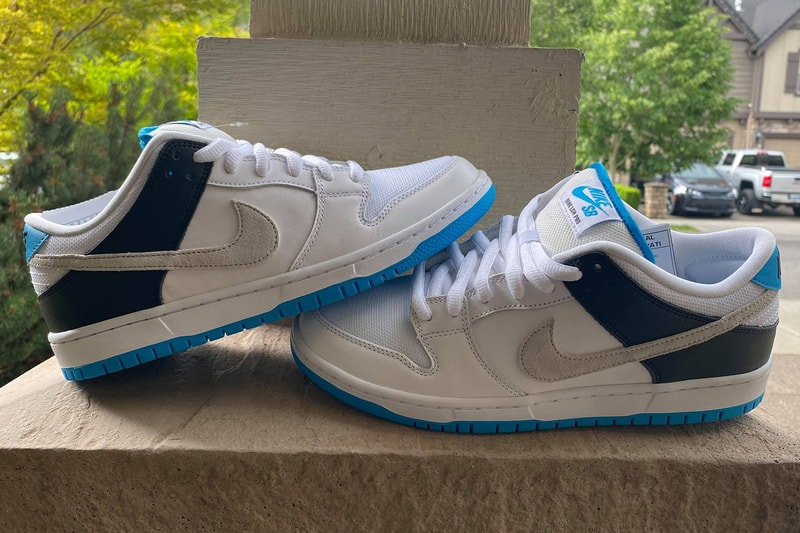 nike sb dunk low white neutral grey black laser blue release date info store list buying guide photos price 