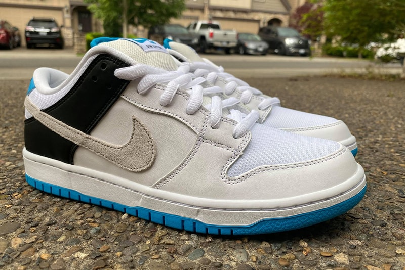 nike sb dunk low white neutral grey black laser blue release date info store list buying guide photos price 