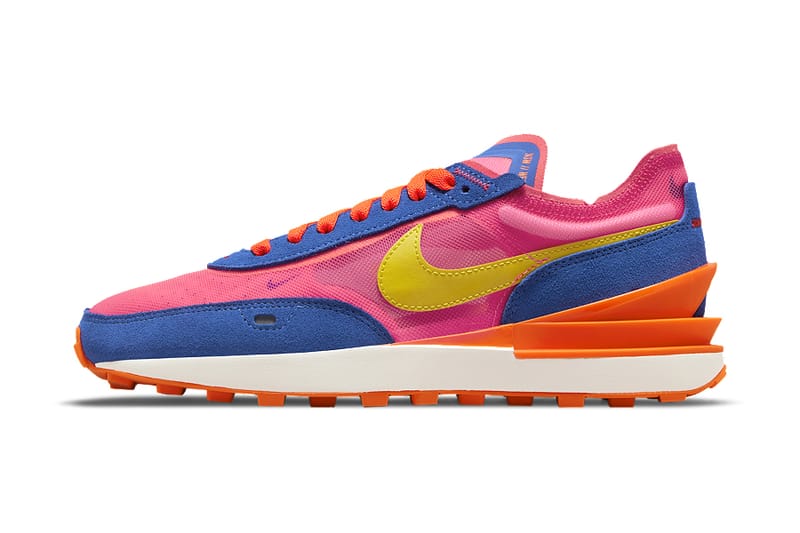 nike waffle one pink orange