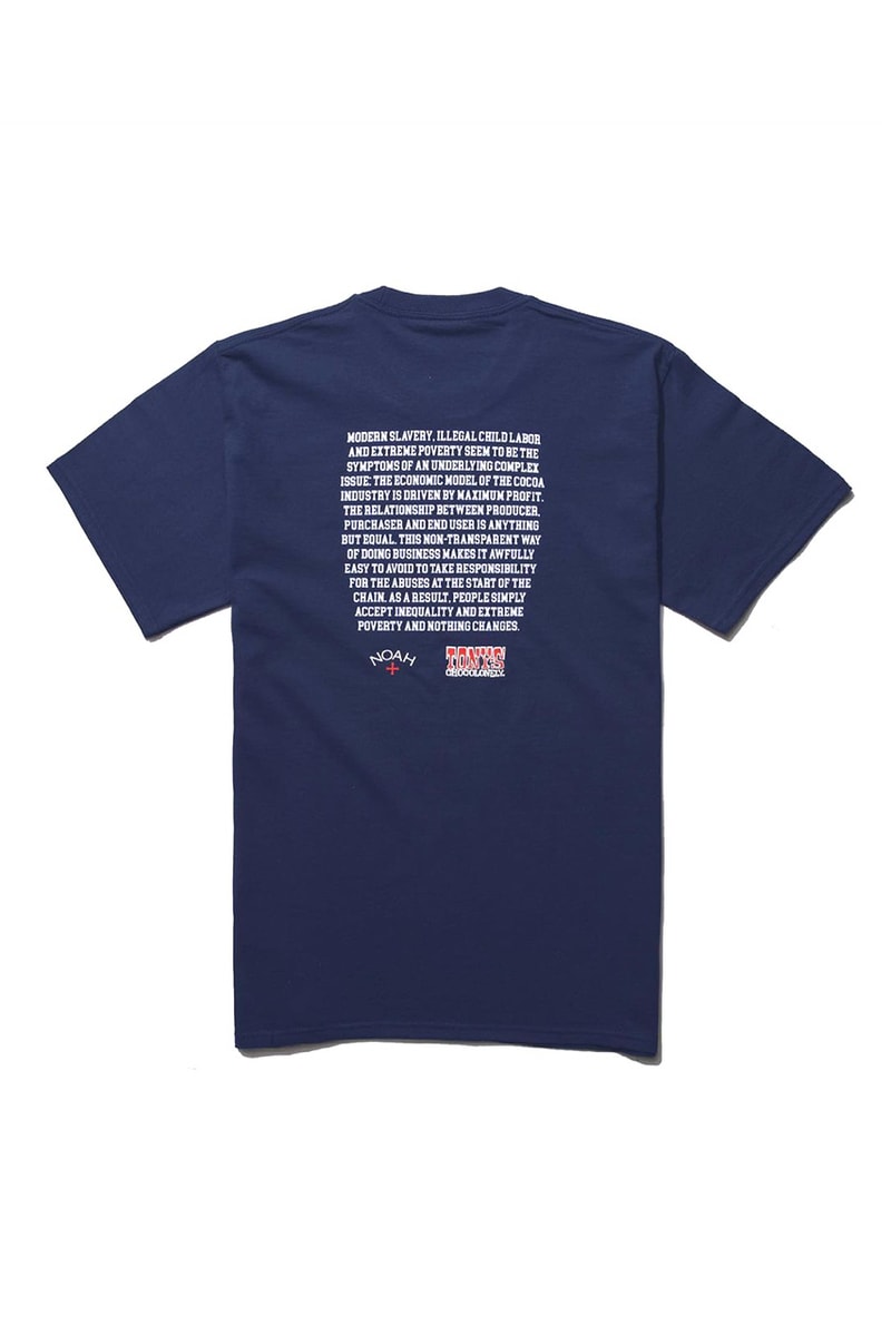 noah tonys chocolonely tee shirt cocoa industry slavery release info store list buying guide photos price 