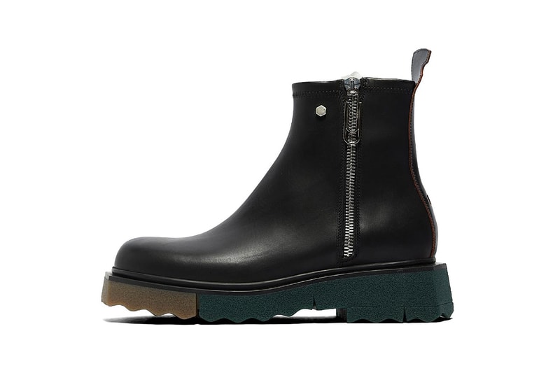 Off-White™ Sponge Sole Chelsea Boot Virgil Abloh OMID004S21LEA001 Sevenstore Liverpool Formal Luxury Designer Boots Zipper Leather Paper Clip