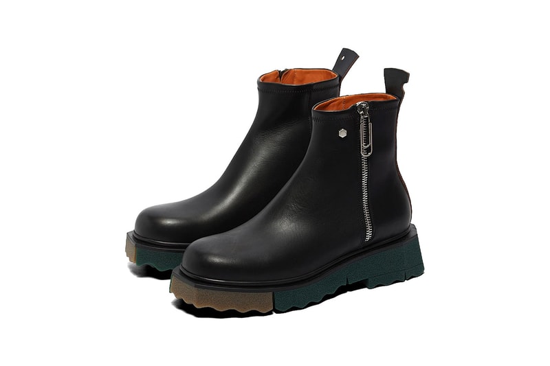 Off-White™ Sponge Sole Chelsea Boot Virgil Abloh OMID004S21LEA001 Sevenstore Liverpool Formal Luxury Designer Boots Zipper Leather Paper Clip