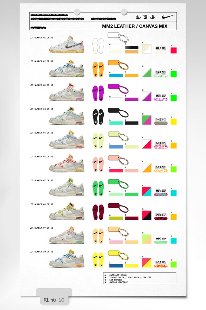 off white nike sportswear dunk low the 50 collection virgil abloh official release date info photos price store list buying guide