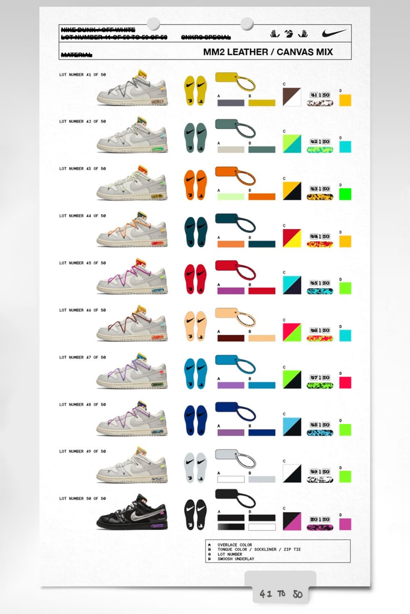 off white nike sportswear dunk low the 50 collection virgil abloh official release date info photos price store list buying guide