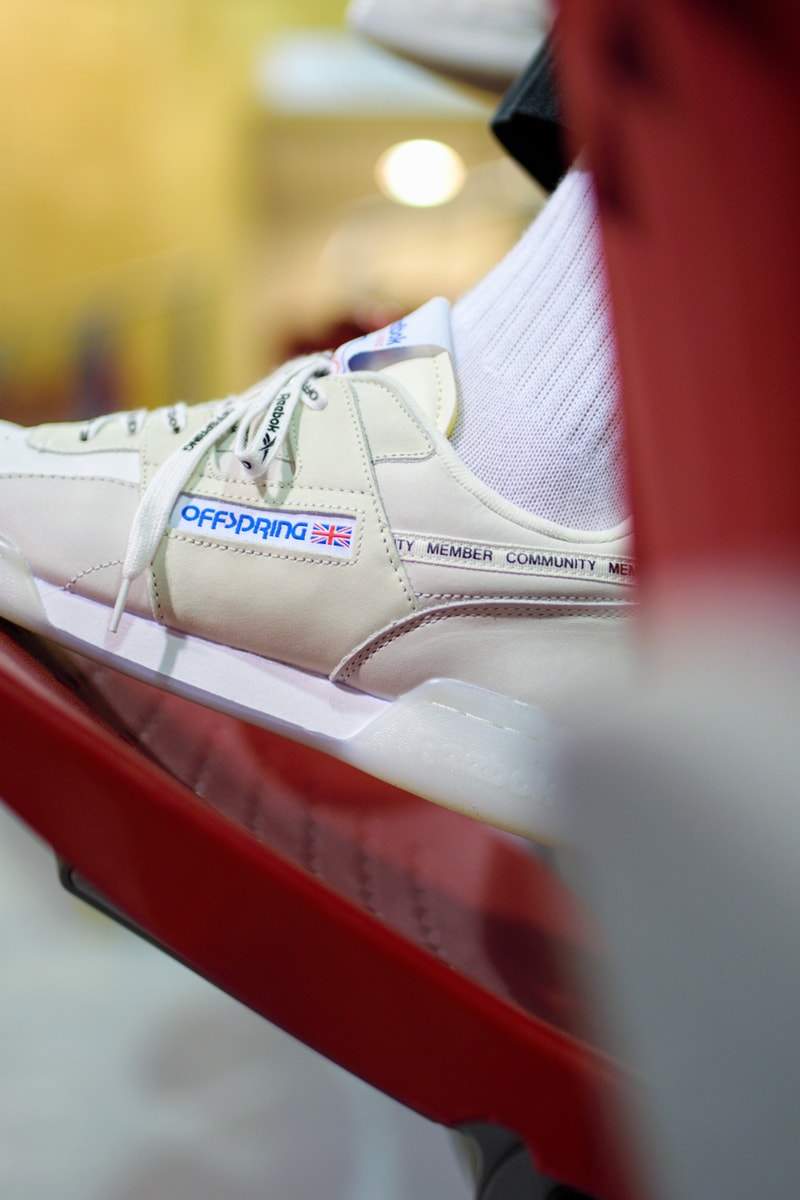 Offspring x Reebok Workout ICE "Community" Release Information Cream Gray Drop Date London Sneaker Store Destroyed Boxes Shoes Trainers OG Footwear