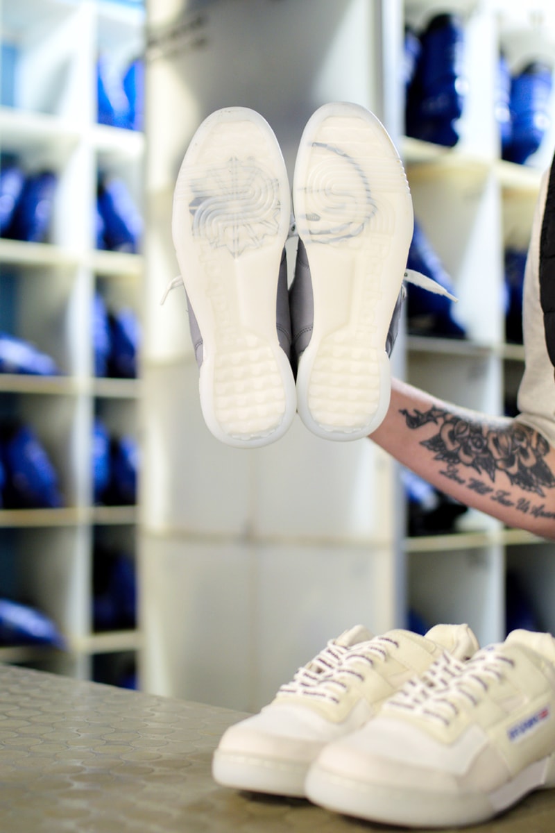Offspring x Reebok Workout ICE "Community" Release Information Cream Gray Drop Date London Sneaker Store Destroyed Boxes Shoes Trainers OG Footwear