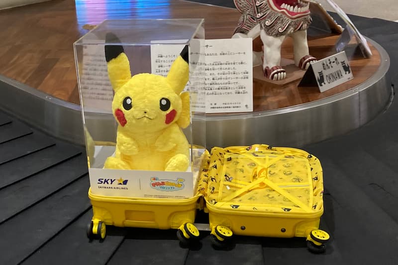 Pokemon pikachu Skymark Soratobu Pikachu Project Okinawa travel nintendo pikachu naha airport 