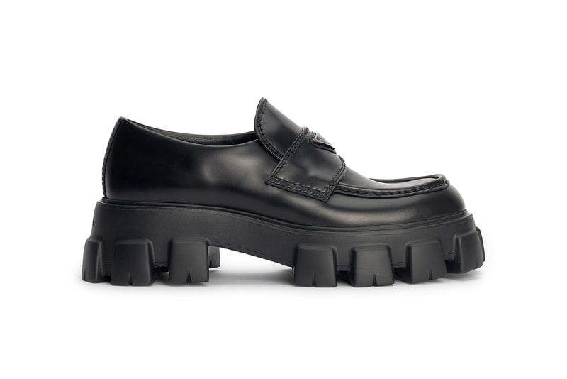 Prada Monolith Brushed Black Leather Loafers Raf Simons Miuccia Prada Italy Luxury Formal Shoes Smart Casual Tres Bien Release Information Drop Date Summer Looks Trends 