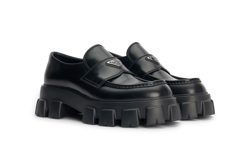Prada Monolith Brushed Black Leather Loafers Raf Simons Miuccia Prada Italy Luxury Formal Shoes Smart Casual Tres Bien Release Information Drop Date Summer Looks Trends 
