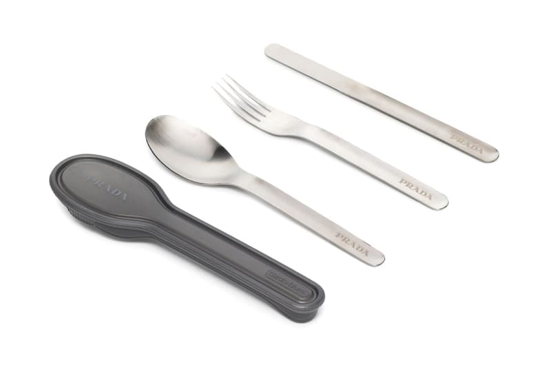 Prada Silver Tone Encased Cutlery Set Release information
