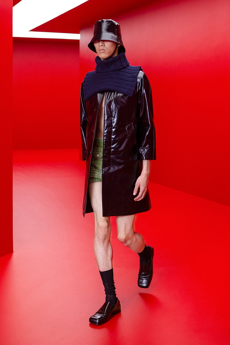 prada raf simons miuccia spring summer 2022 menswear beach skorts details first look milan fashion week information