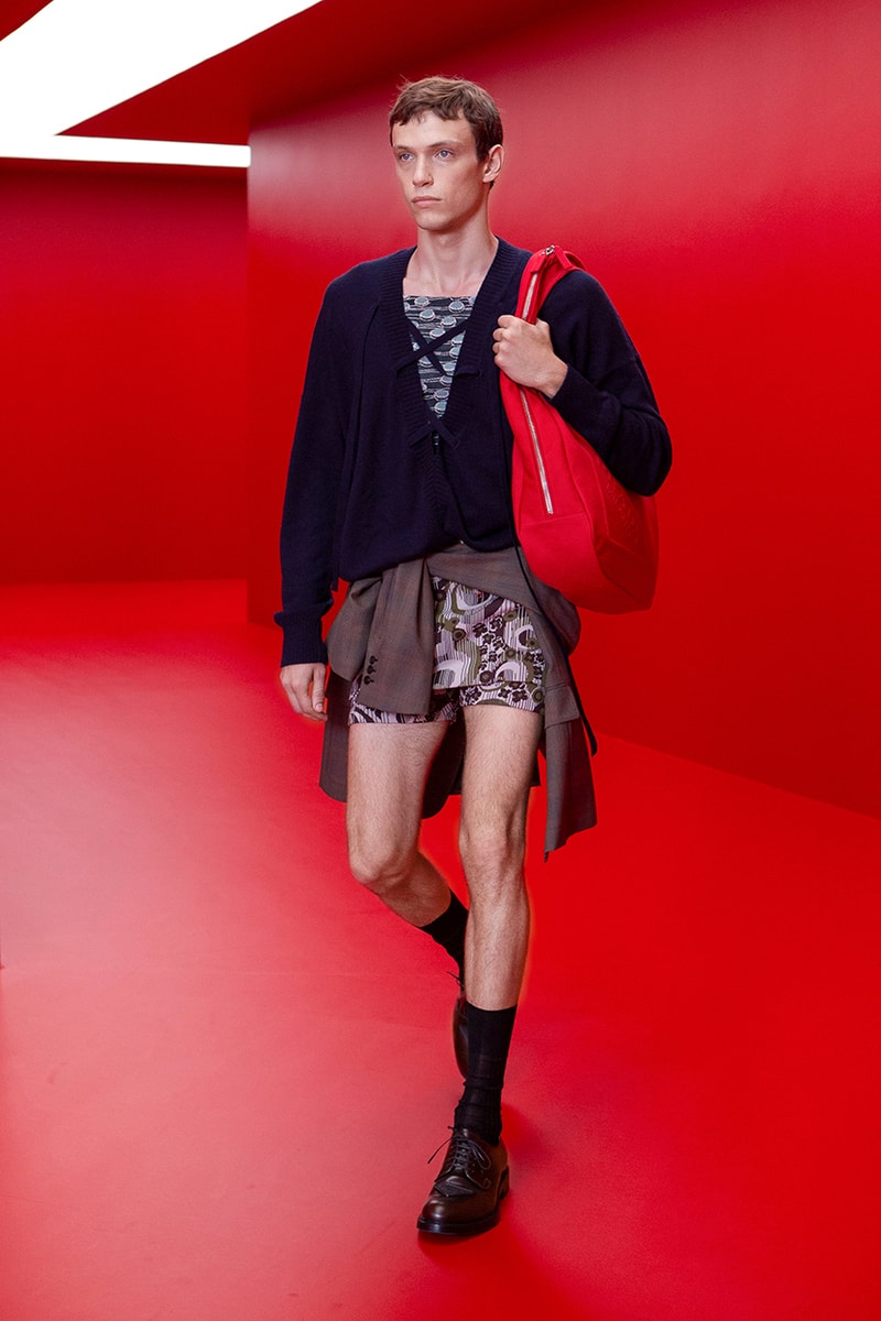 prada raf simons miuccia spring summer 2022 menswear beach skorts details first look milan fashion week information