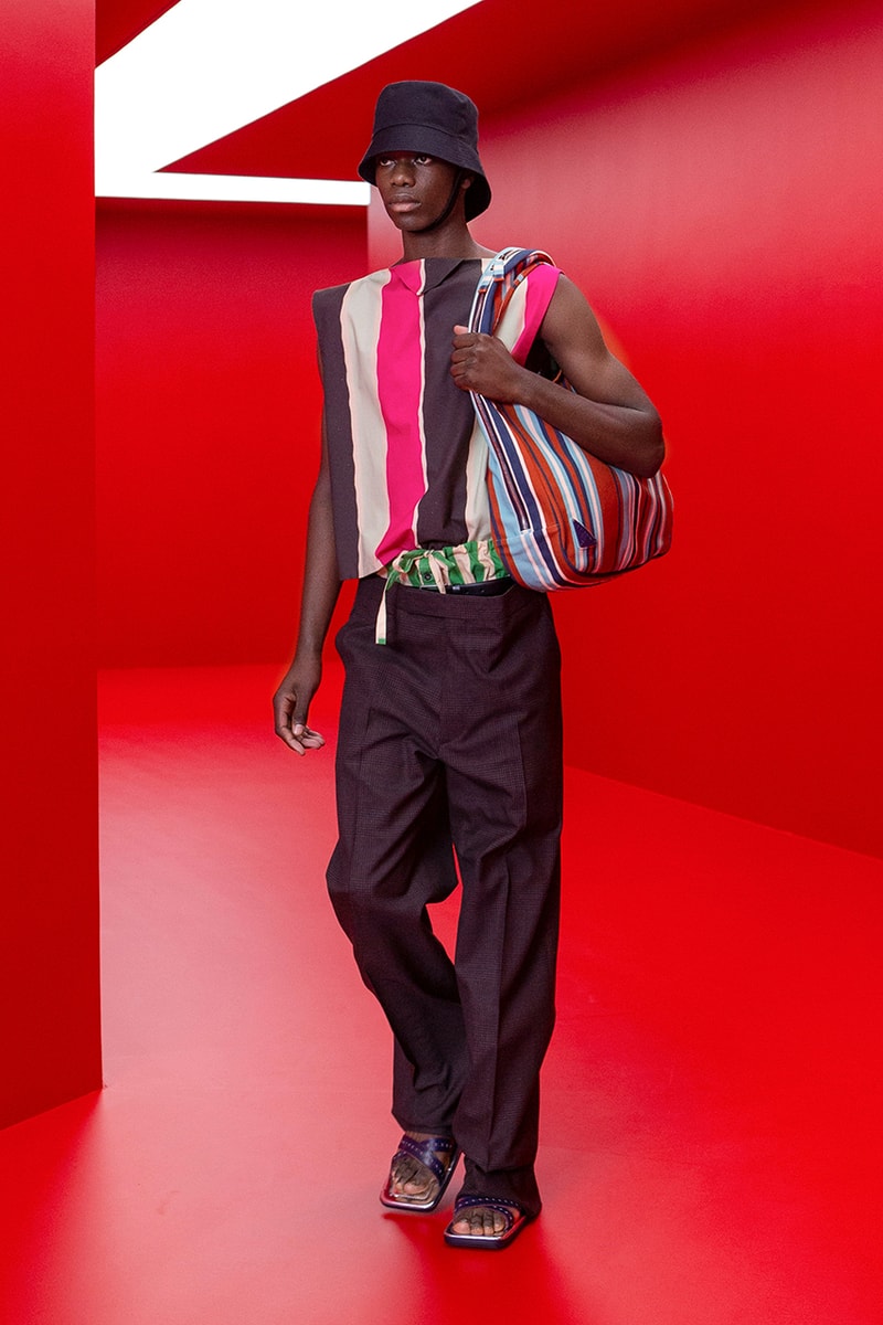prada raf simons miuccia spring summer 2022 menswear beach skorts details first look milan fashion week information