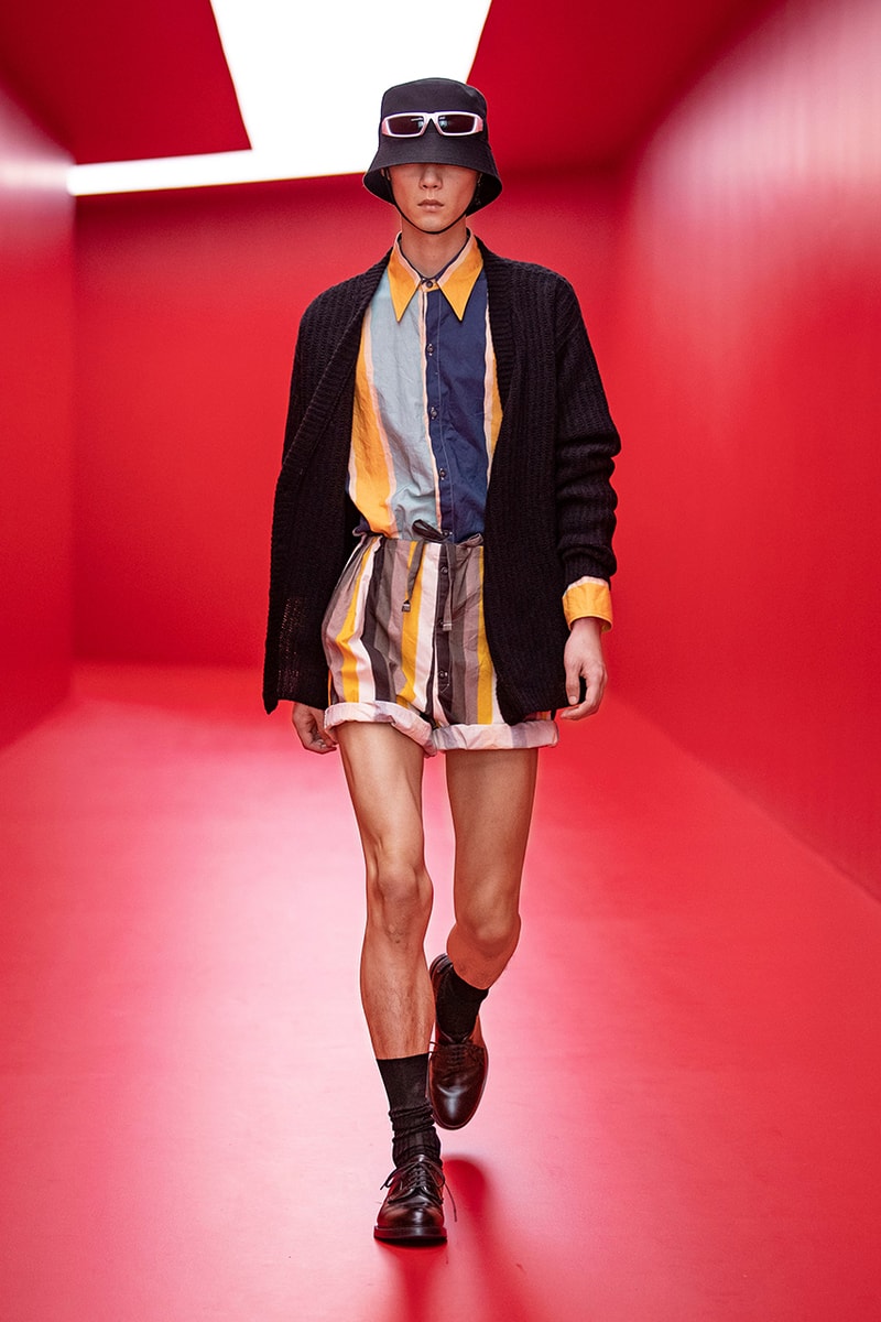 prada raf simons miuccia spring summer 2022 menswear beach skorts details first look milan fashion week information