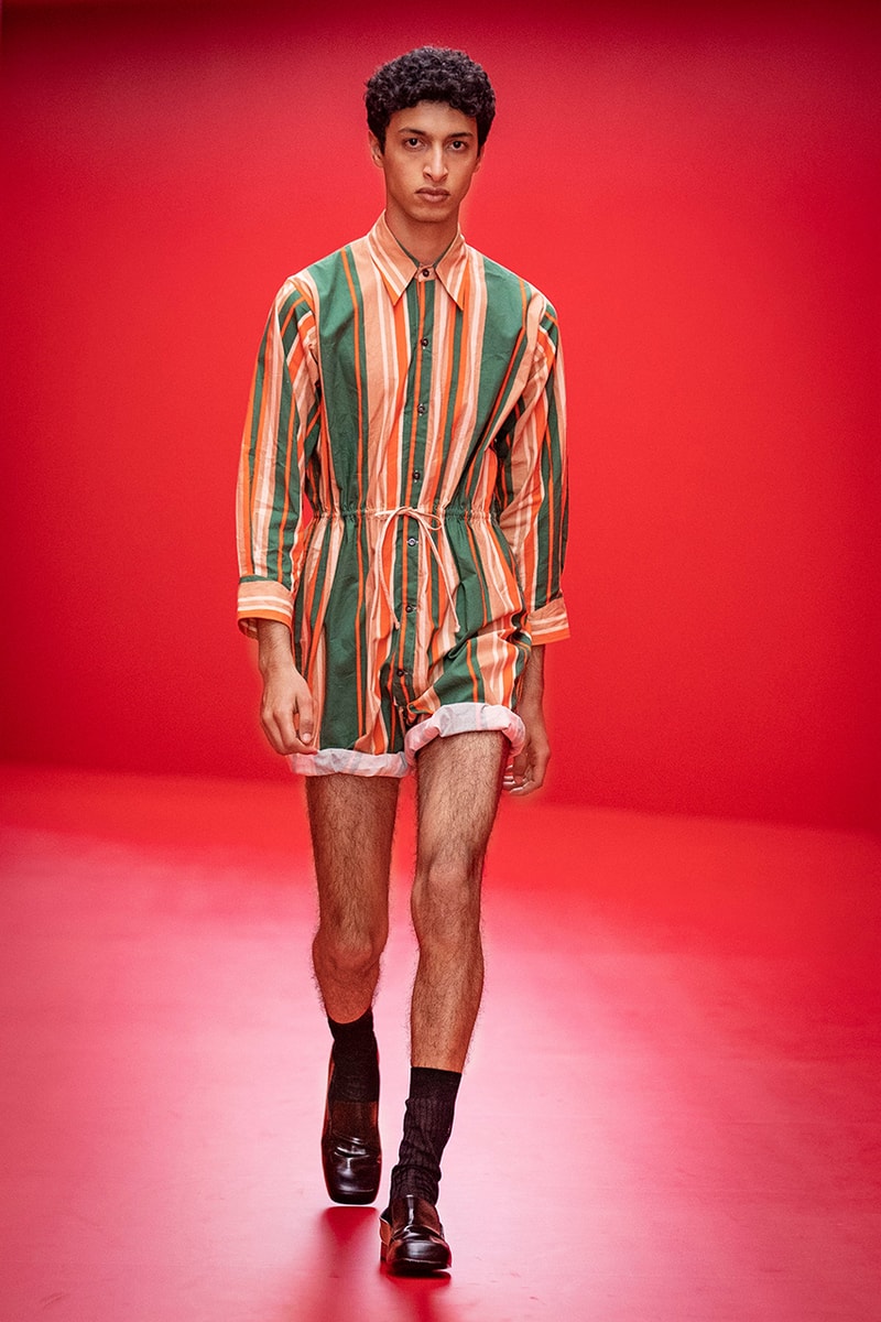prada raf simons miuccia spring summer 2022 menswear beach skorts details first look milan fashion week information