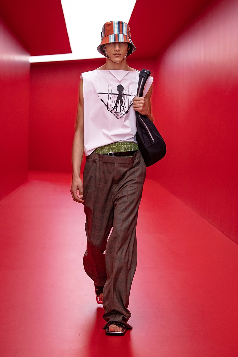prada raf simons miuccia spring summer 2022 menswear beach skorts details first look milan fashion week information