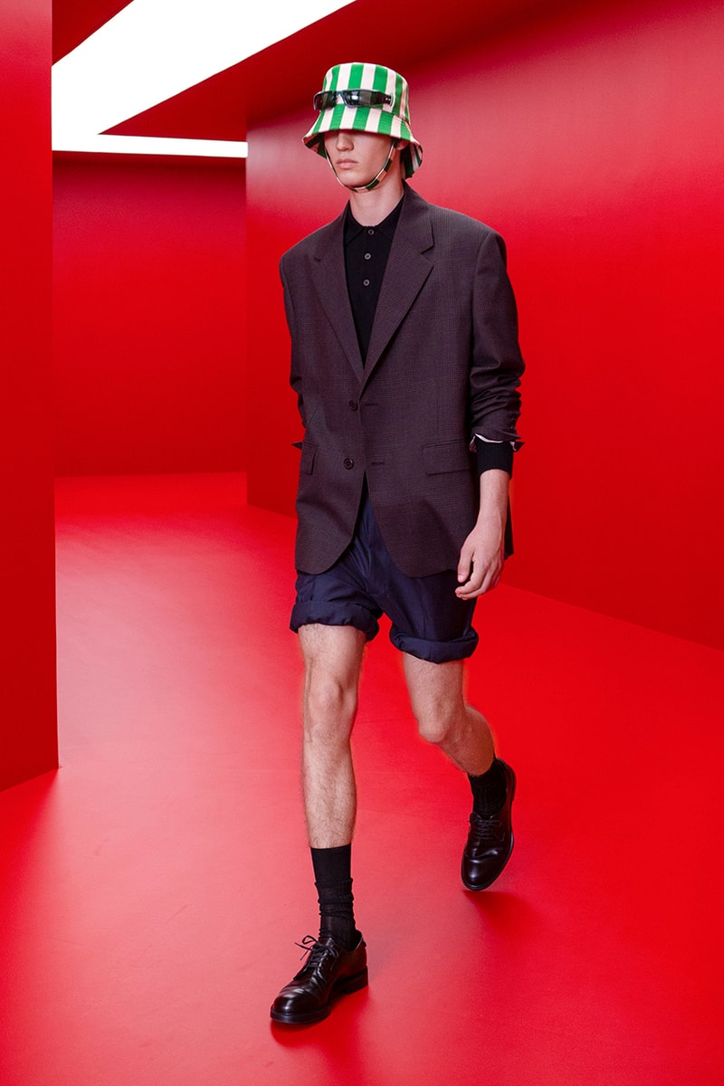 prada raf simons miuccia spring summer 2022 menswear beach skorts details first look milan fashion week information
