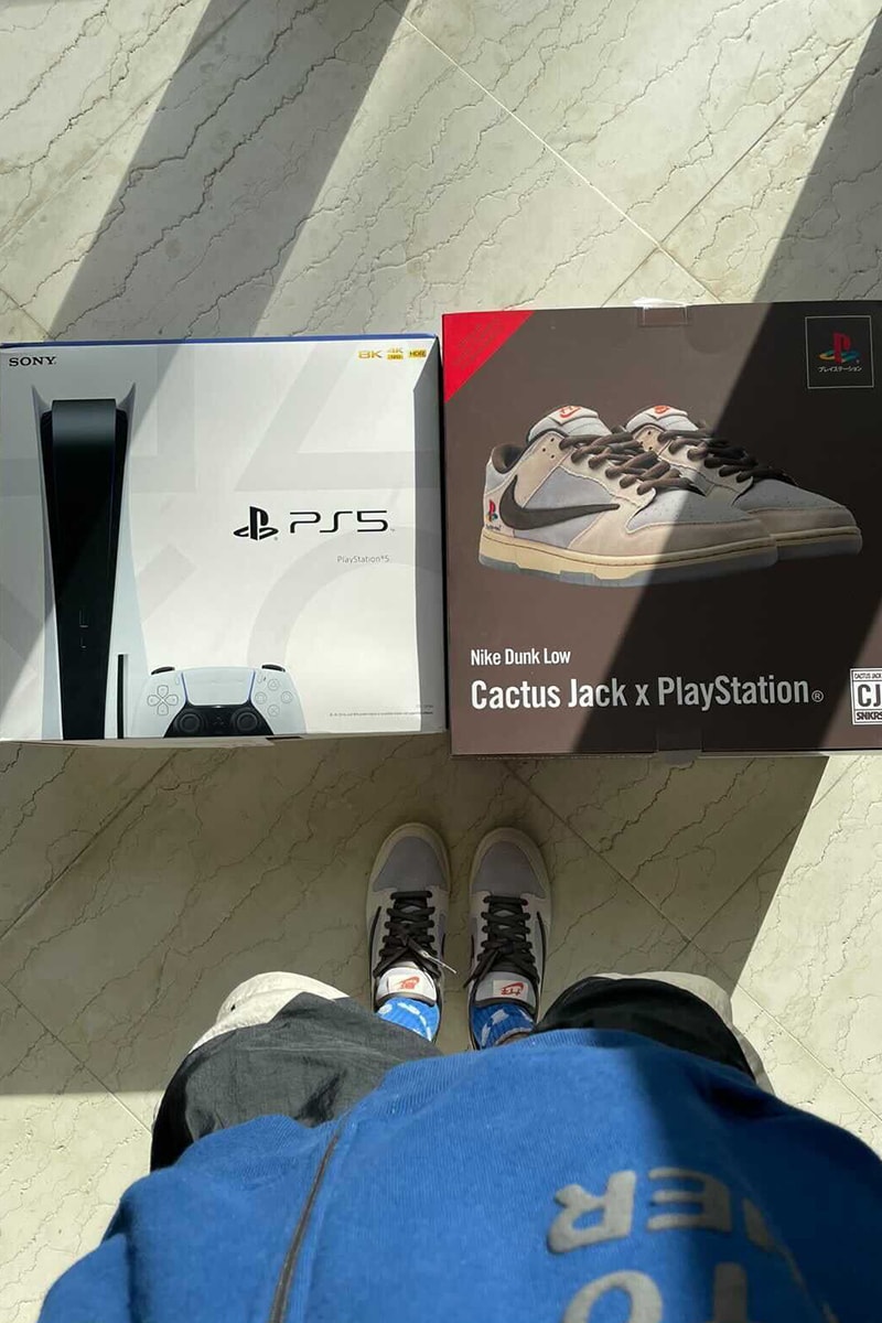 Raffle Winners Receiving Travis Scott Sony Playstation Nike Dunk Low Box Photos Look Release Info Buy Price