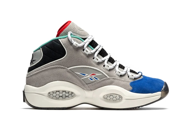 allen iverson reebok question mid draft night 1996 nba solid grey vector blue black official release date info photos price store list buying guide