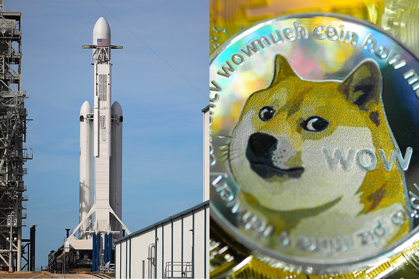 SpaceX Dogecoin Elon Musk Space Art Geometric Energy Corporation (GEC) DOGE-1 Mission Moon Outerspace CubeSat Launch 