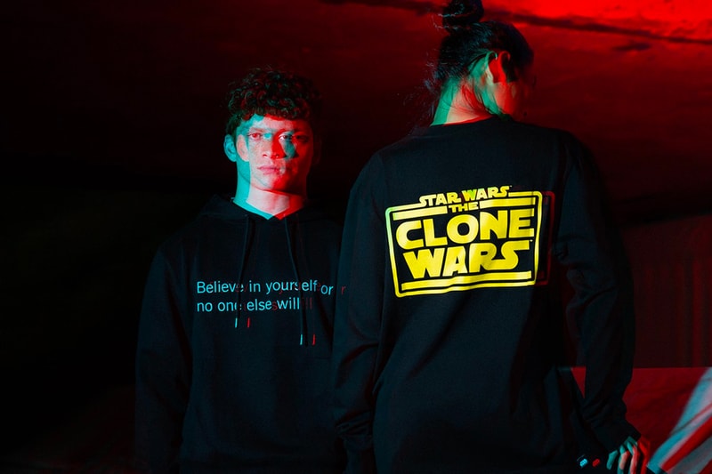 3125C x 'Star Wars' "The Clone Wars" collection collaboration TV series hoodies T-shirts jackets sage white yellow black