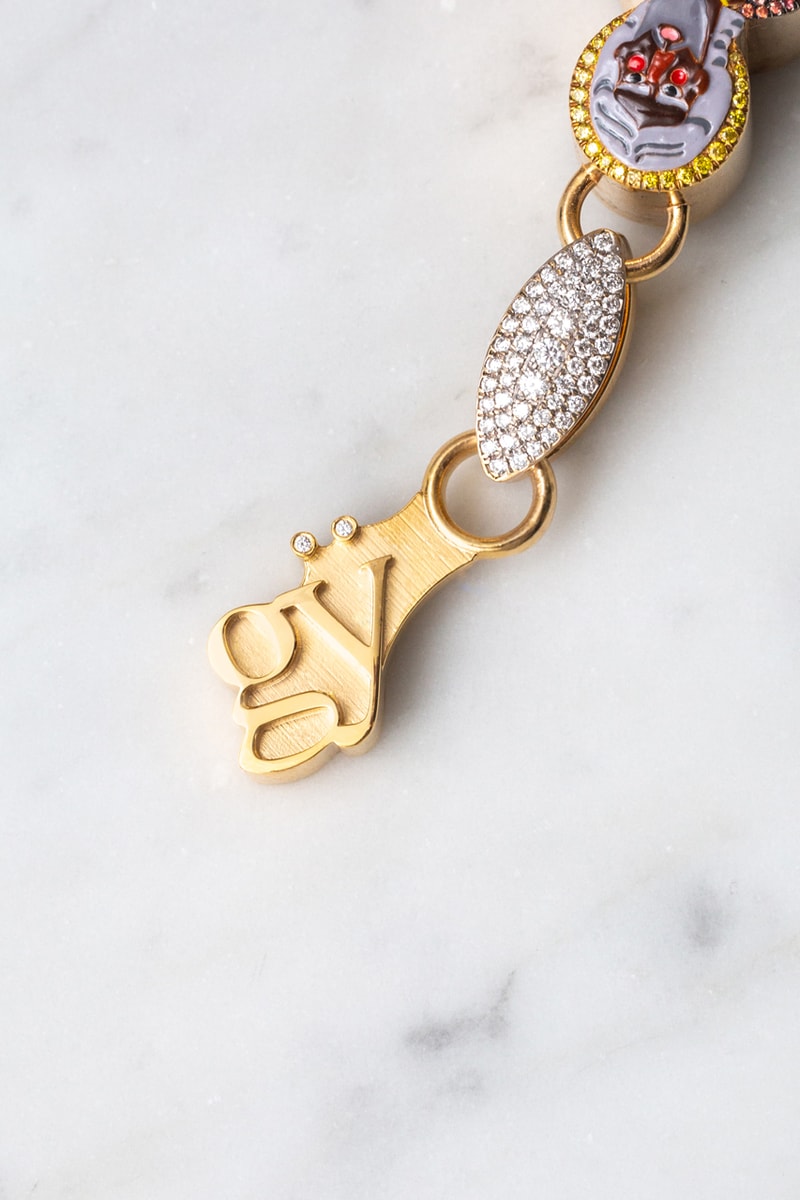 greg yuna steelo brim 250 k thousand usd artist chain necklace Hebru Brantley   Keith Haring  KAWS  Andy Warhol   George Condo  Todd James  Salvador Dalí  Bluethegreat or Blue  Jean-Michel Basquiat  Nina Chanel Abney photos info price