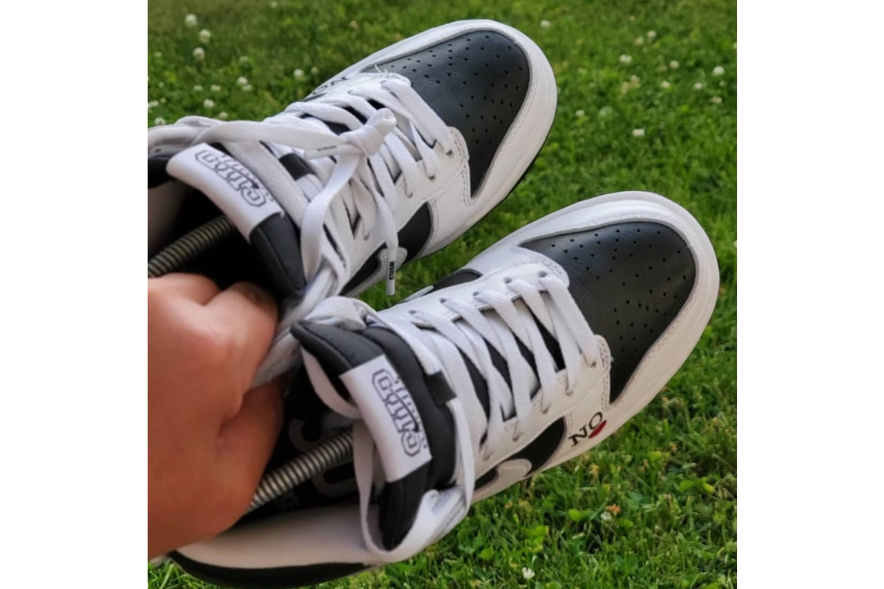 supreme nike sportswear sb dunk high by any means white black first look sample official release date info photos price store list buying guide