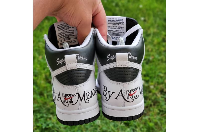 supreme nike sportswear sb dunk high by any means white black first look sample official release date info photos price store list buying guide