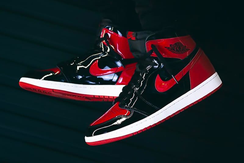 jordan 1 red and black patent leather