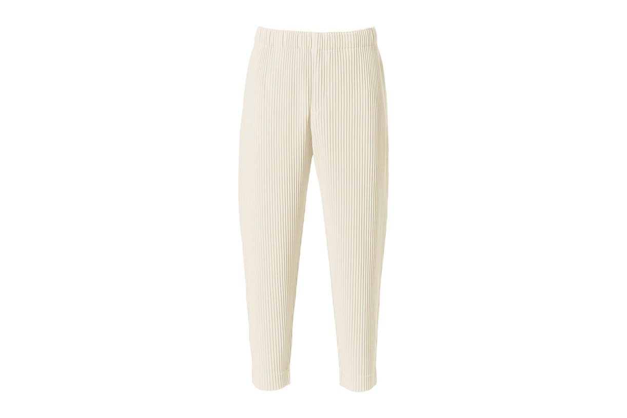 Best Trousers Summer 2021 What to Wear Hot Weather Breezy Wide Leg Floaty Bottoms Pants Bell Bottom Our Legacy Homme Plisse Issey Miyake Designer High Street COS Eckhaus Latta Stone Island Nedews Independent London Brands Acne Studios Eye LOEWE Nature Uniqlo Nike ACG Cottweiler Reebok Luca Magliano