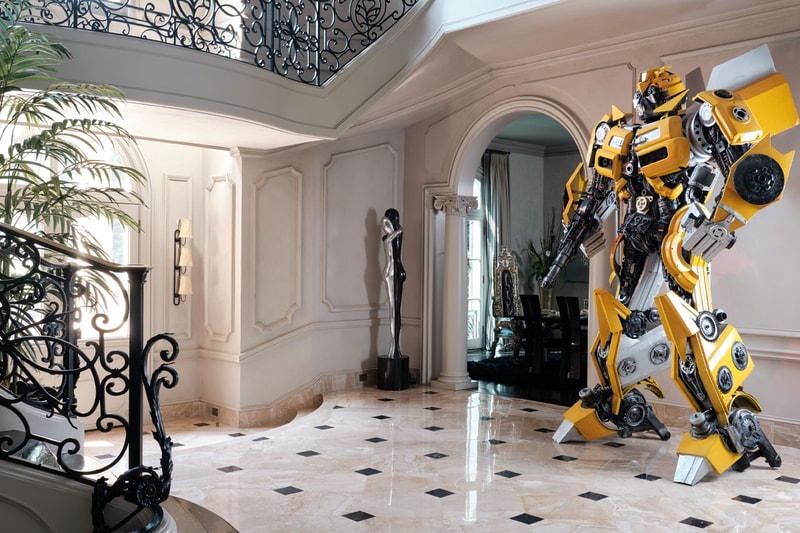 Tyrese Gibson Shows off Two Life-Size Transformers in His Atlanta Dream Mansion Atlanta Dream Home f9 fast and furious rolls-royce vin diesel french chateau optimus prime bumblebee