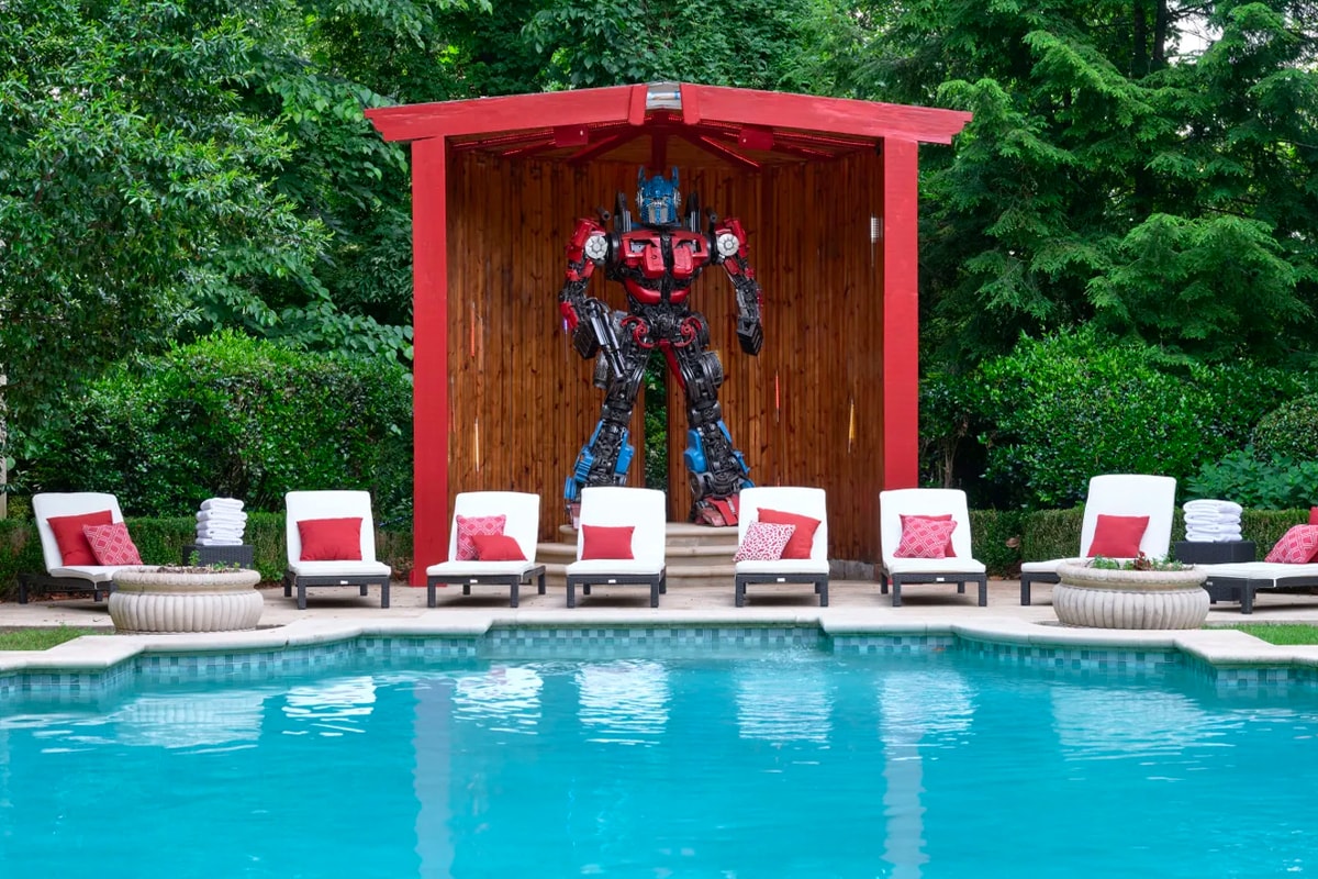Tyrese Gibson Shows off Two Life-Size Transformers in His Atlanta Dream Mansion Atlanta Dream Home f9 fast and furious rolls-royce vin diesel french chateau optimus prime bumblebee