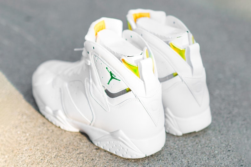 university of oregon ducks basketball air michael jordan brand 7 pe player edition white green yellow uo official release date info photos price store list buying guide