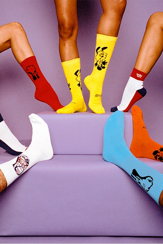 Verdy WHIMSY Release Socks Feature Vick Wasted Youth and WY skaters graphics t shirts hoodies tie dye rizin nigo