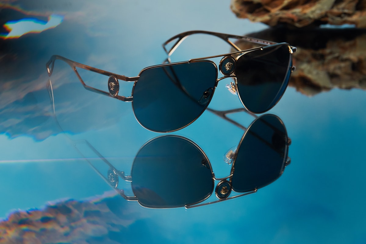 ss21 men's sunglasses shades medusa gold eyewear