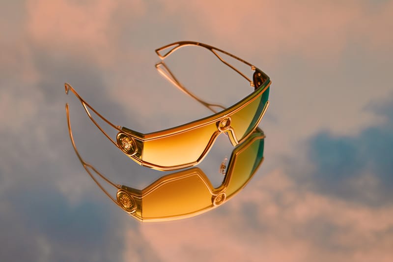 Versace Sunglasses Gold Black Medusa Square Meander MOD 2242 1002/87 | eBay