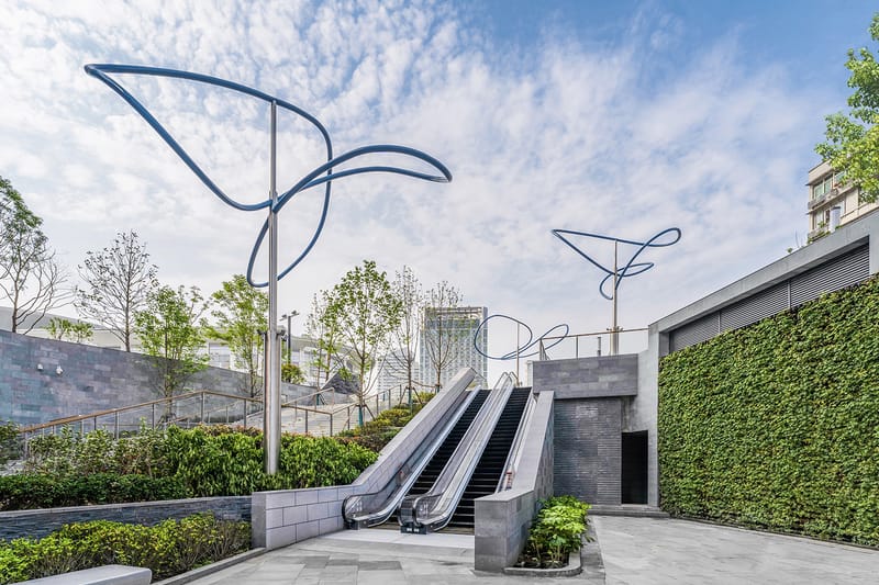 Vincent Leroy Unveils Monumental 'The Blue Floating Lines' Installation in Wuhan