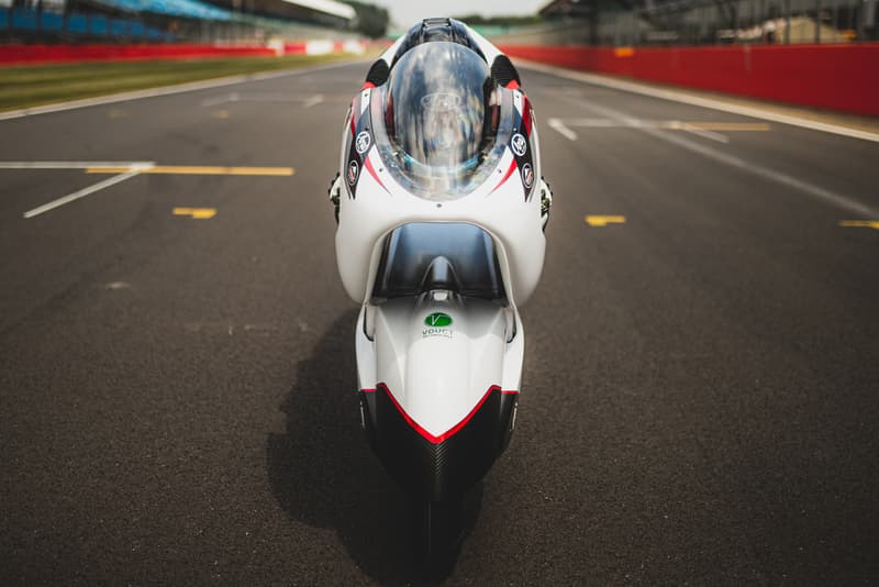 White Motorcycle Concepts WMC250EV Two Wheel Electric Vehicle Motorbike 250 MPH Battery Powered Aerodynamics Aero Streamlined