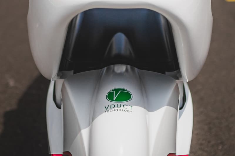 White Motorcycle Concepts WMC250EV Two Wheel Electric Vehicle Motorbike 250 MPH Battery Powered Aerodynamics Aero Streamlined