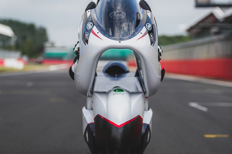 White Motorcycle Concepts WMC250EV Two Wheel Electric Vehicle Motorbike 250 MPH Battery Powered Aerodynamics Aero Streamlined