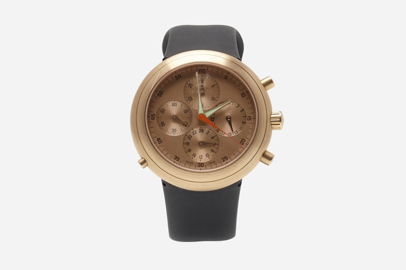 wright ikepod hemipode chronograph dual time limited edition 18k pink gold marc newson kanye west auction 