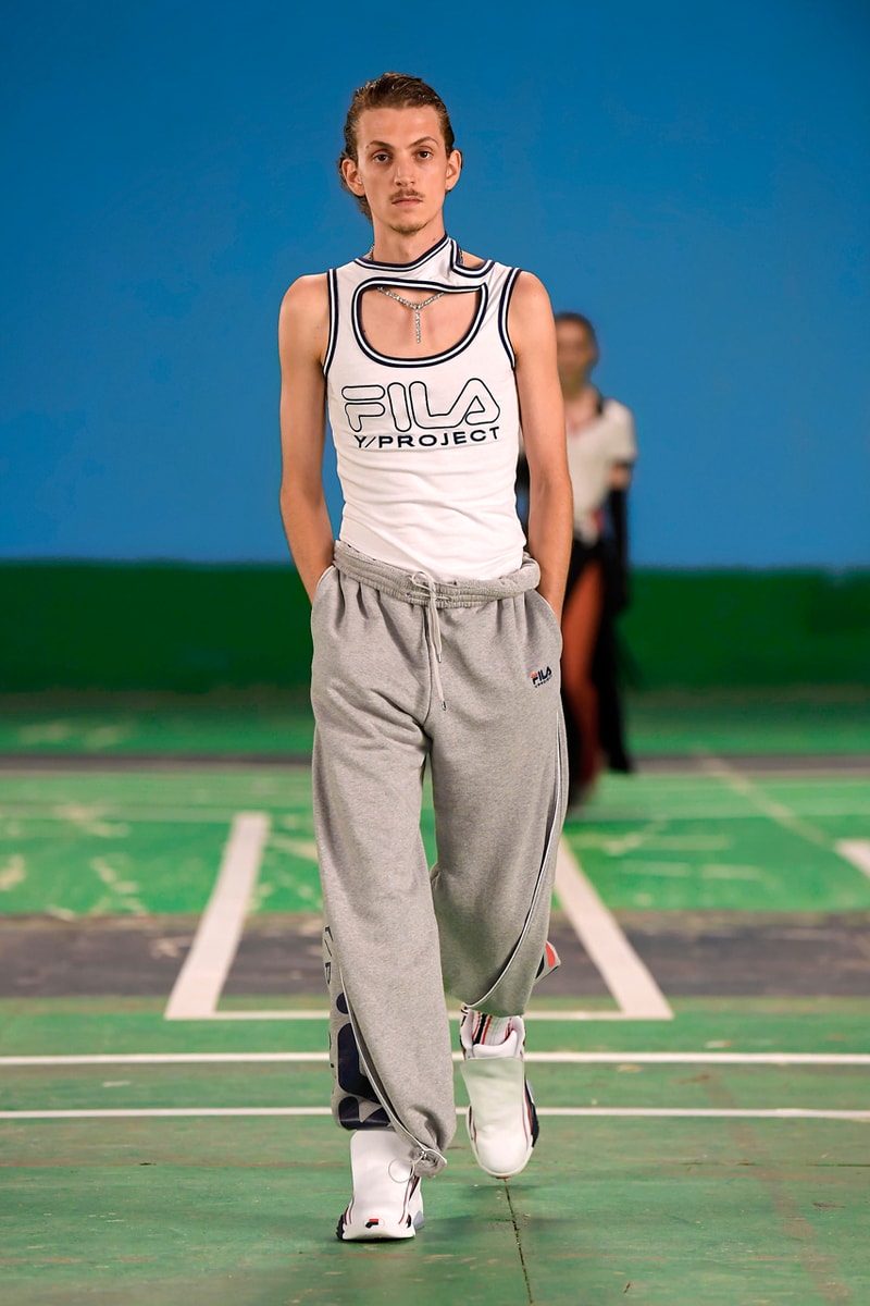 Y/Project Spring/Summer 2022 x Fila Collaboration Glenn Martens Anniversary Collection Capsule Runway Looks Lookbook Sneakers Shoe Partnership