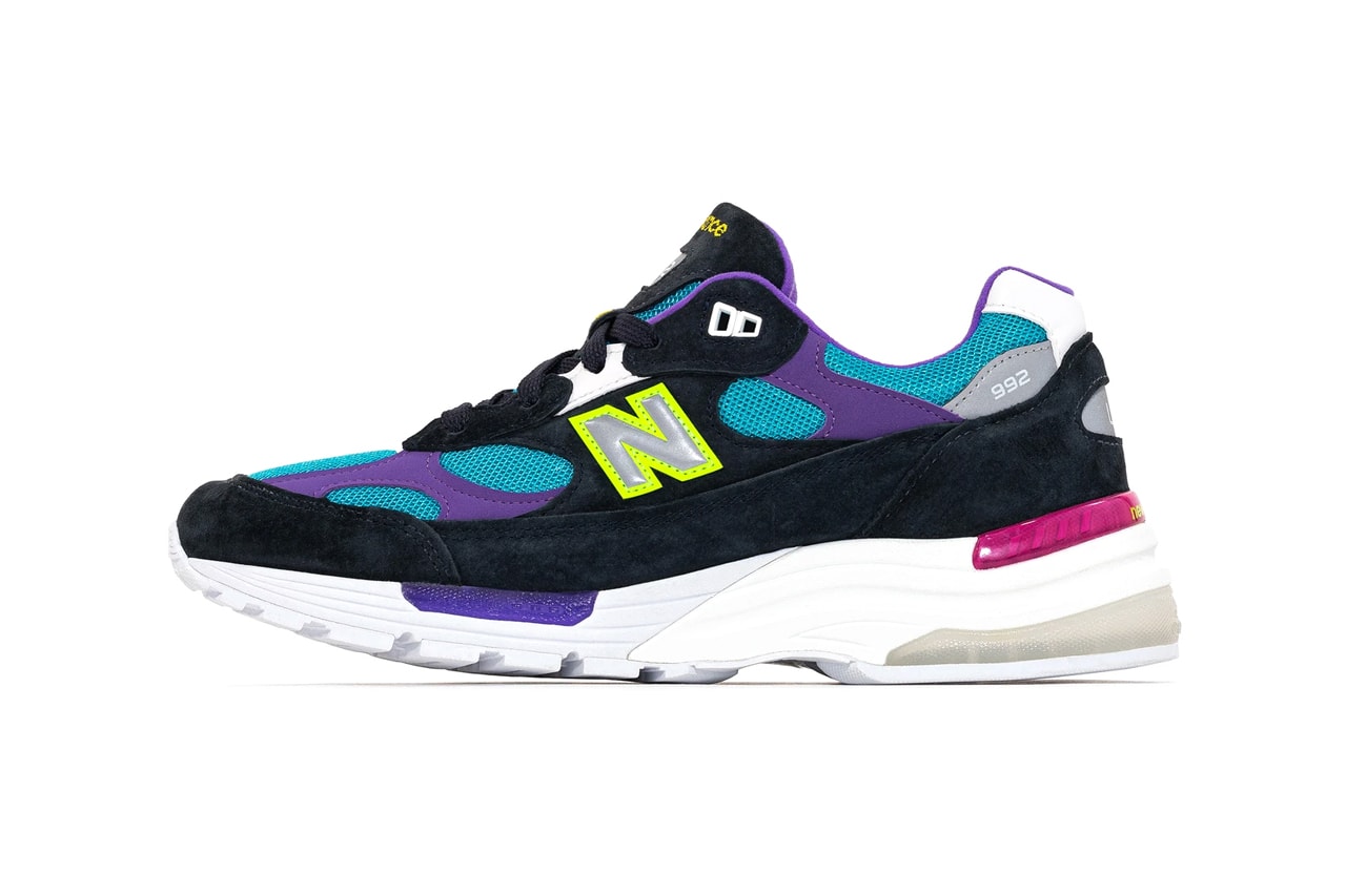 ycmc exclusive new balance 992 rewind 1990s culture purple black white yellow aqua pink silver official release date info photos price store list buying guide