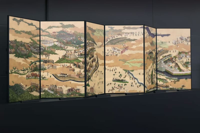 Artist Animates Traditional Japanese Folding Screen With Samurai Warriors