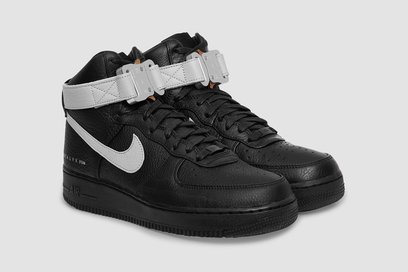 1017 alyx 9sm matthew m williams nike air force 1 high release info details buy cop purchase black white wolf grey